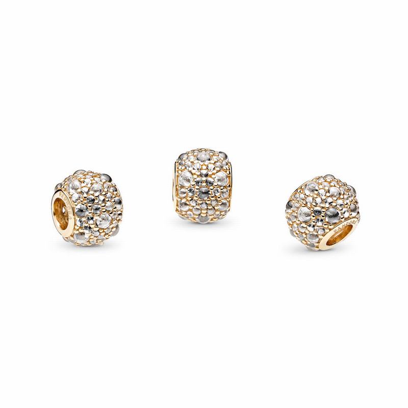 Pandora Shimmering Droplets Charm - Yellow Gold 14 K/Cubic Zirconia - Canada | LQ3973ZI